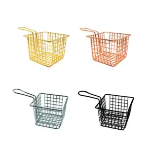Mini cesta metálica para freidora, 17.5x10x7cm, variedad de colores /…