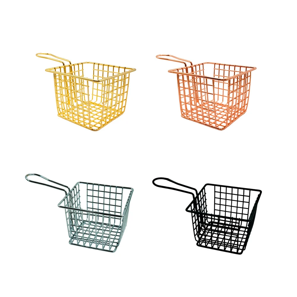 Mini cesta metálica para freidora, 17.5x10x7cm, variedad de colores /…