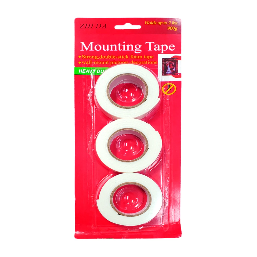 Paquete con 3 cintas doble cara, color blanco, para montaje, 1.7 cm d…