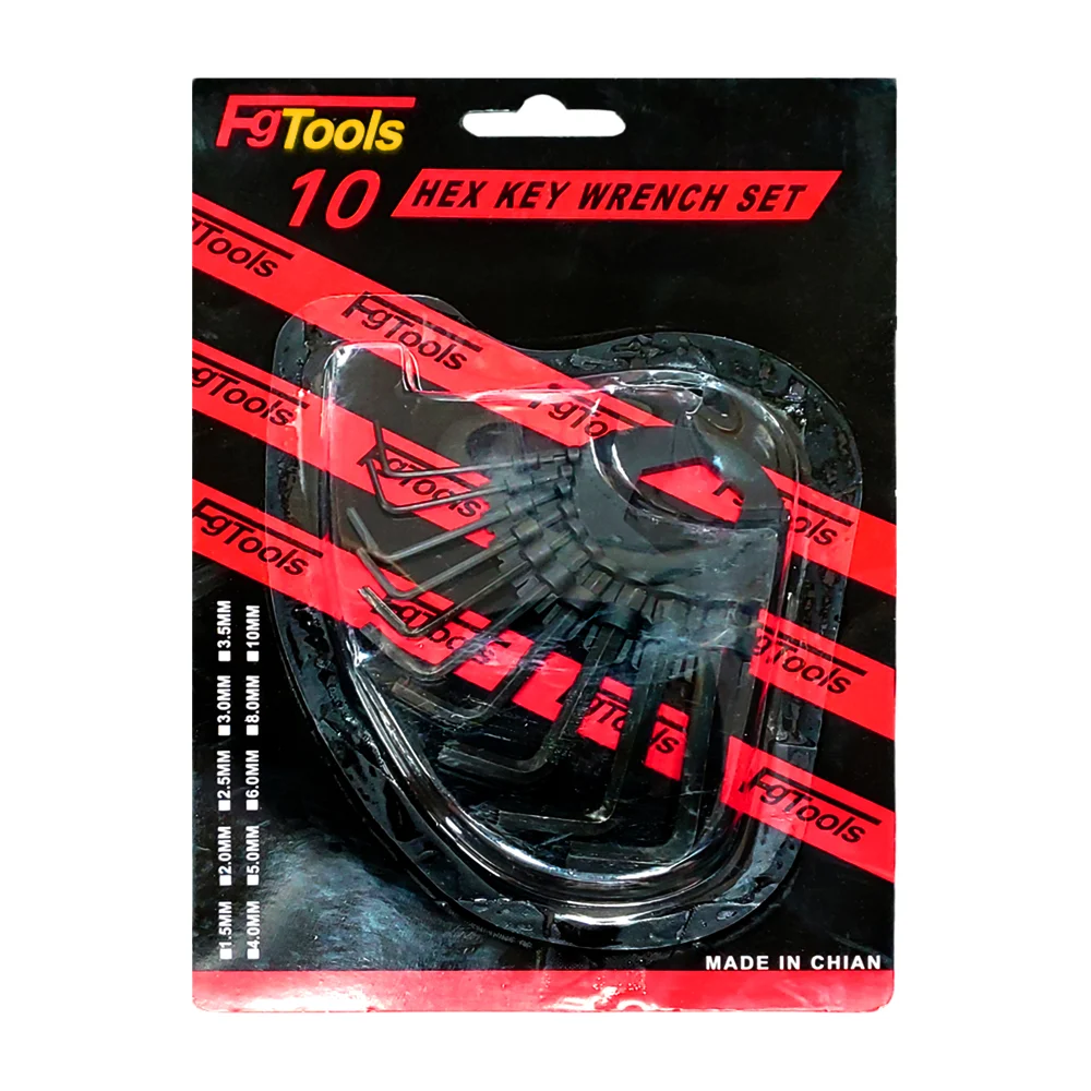 Juego de 10 llaves allen metálicas con diferentes medidas / f9 tools …