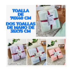 Kit de toalla corporal con 2 toallas pequeñas para el cabello, varied…
