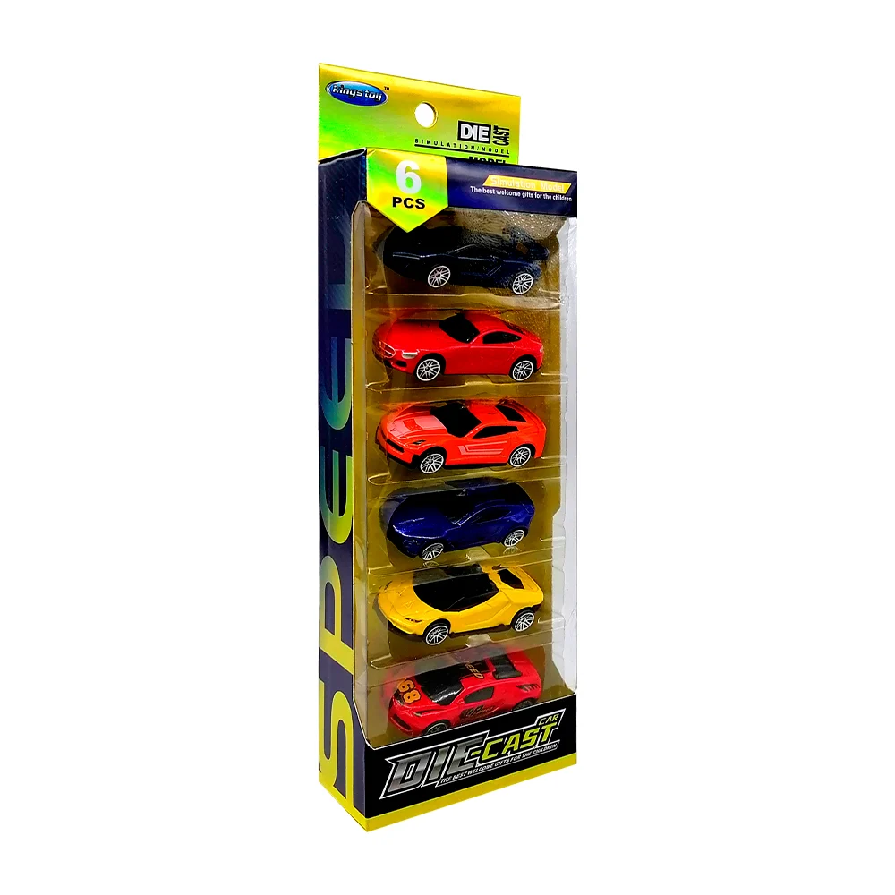 Paquete con 6 carros coches de plástico, variedad de modelos y colore…