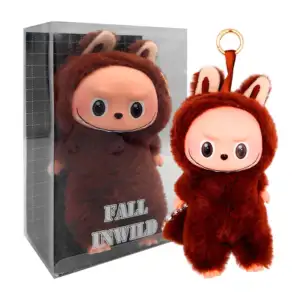 1pza Llavero de peluche afelpado tipo labubu con pedrería, variedad d…