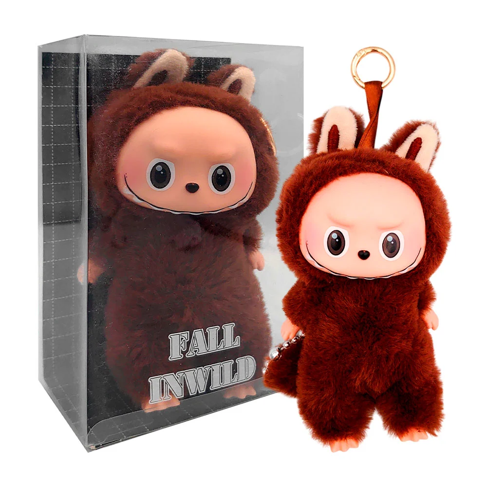 1pza Llavero de peluche afelpado tipo labubu con pedrería, variedad d…