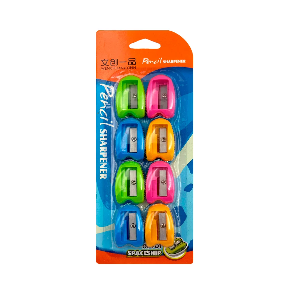 Blíster de 8 pzas sacapuntas escolares, variedad de colores / zhenxua…
