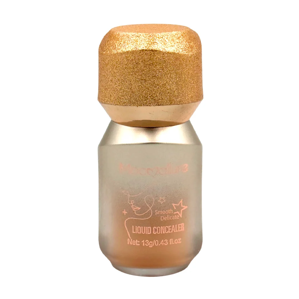 Corrector líquido facial con tapa de brillantina y aplicador de espon…