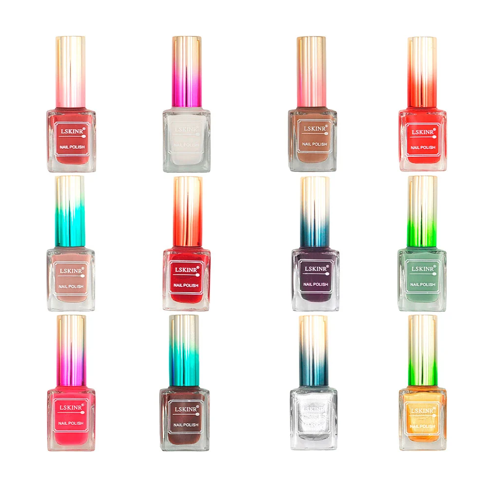 Esmalte para uñas, con tapa metálica bicolor, variedad de tonos / nai…