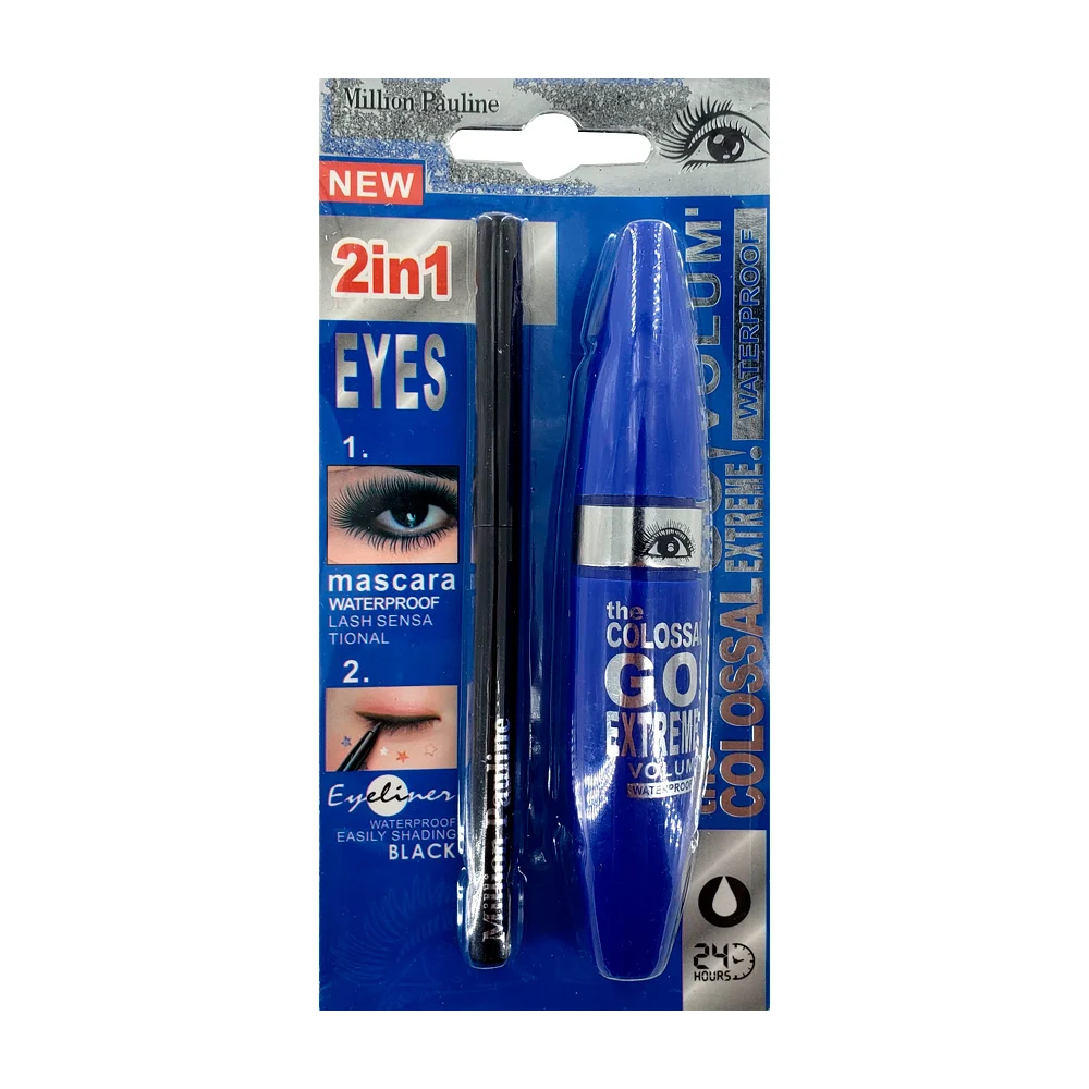 Kit 2 en 1 con rímel mascara para pestañas y delineador para ojos, en…