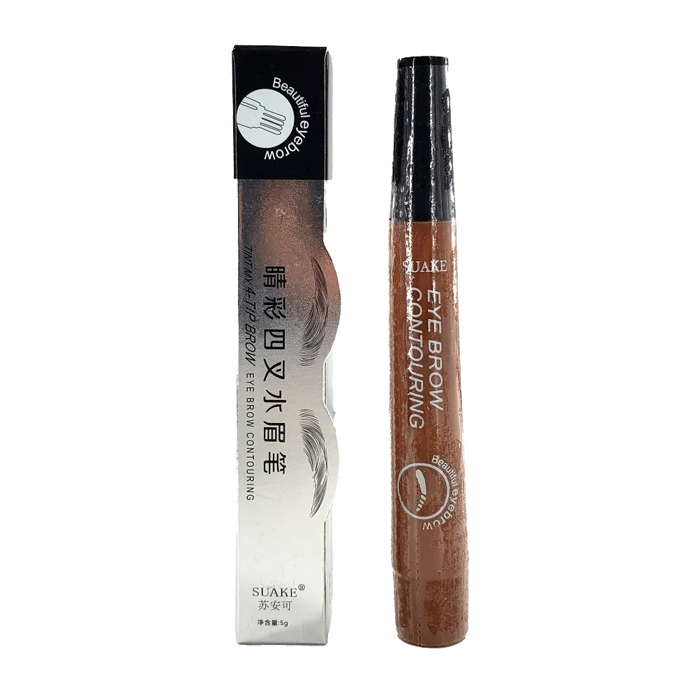 1pza Delineador para contorno de cejas con 4 puntas, variedad de tono…