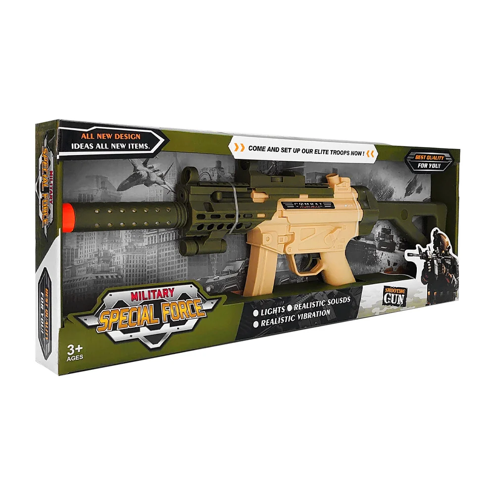 Pistola militar tipo rifle de juguete con luz y sonido / military spe…