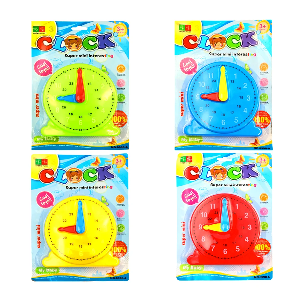 Reloj de juguete didáctico interactivo de plástico con diseño colorid…