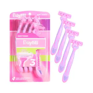 Paquete 4 rastrillos desechables con triple navaja + banda de aloe y …