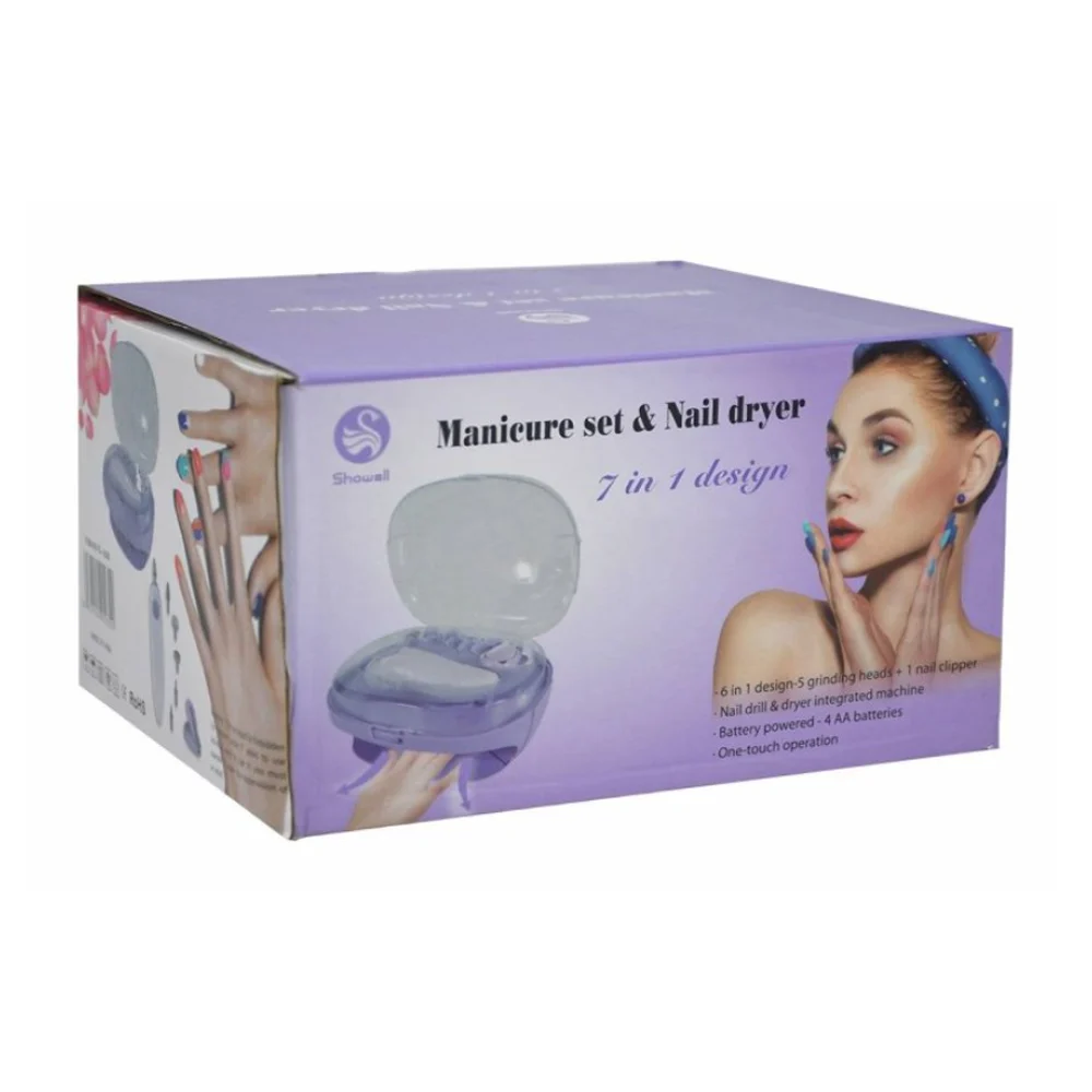 Set de manicura 7 en 1 con cabezales intercambiables y lámpara para u…