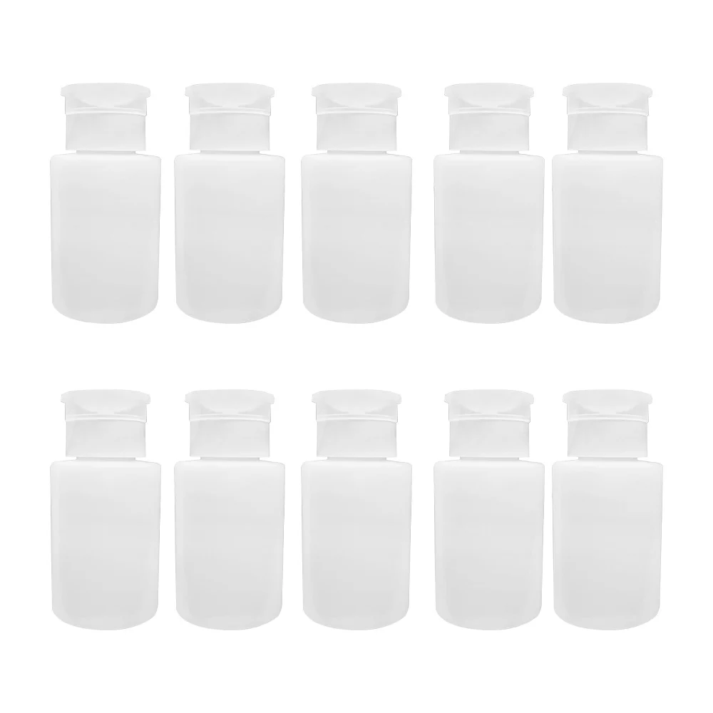 Paquete con 10 frascos dispensador y contenedor de plástico con capac…