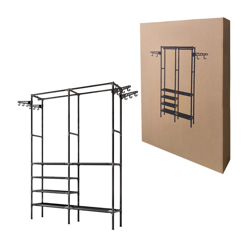 Organizador de ropa / zapatos metálico, montable, con 4 niveles, 5 co…