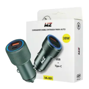 Cargador / plug con 1 puerto usb y 1 entrada tipo-c + cable usb-tipo-…