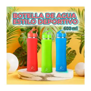 Botella térmica deportiva de acero inoxidable con capacidad de 600ml,…
