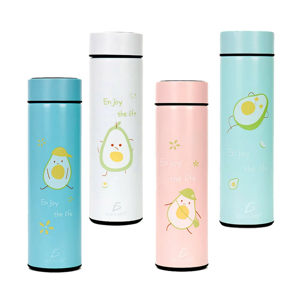 Termo ele-gate de acero inoxidable con diseño de aguacate, pantalla d…