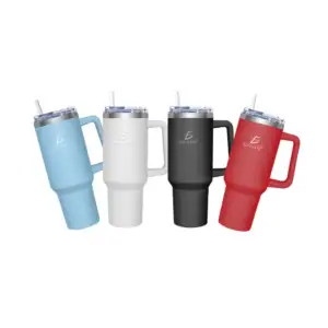 Vaso termo liso con capacidad de 1200ml + asa, tapadera y popote, var…