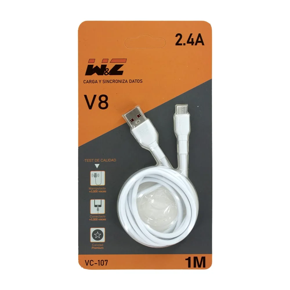 Cable w&z con entrada v8 de 1 metro para carga y transferencia de dat…