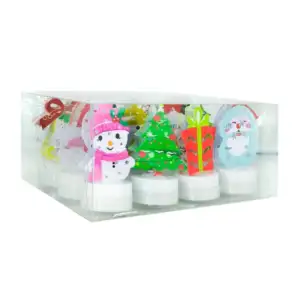 Caja con 12 mini lámparas de pilas con temática navideña, variedad de…