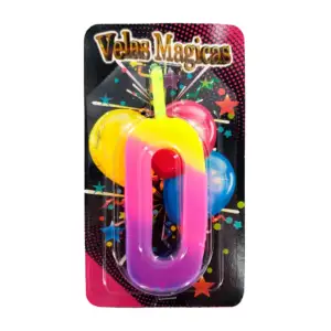 1pza Vela de cumpleaños numérica 0-9 bicolor y multicolor / velas mág…
