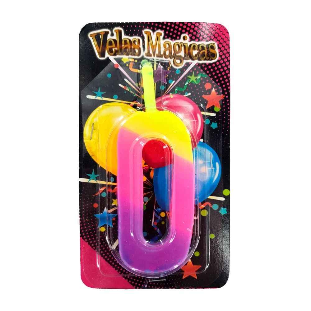 1pza Vela de cumpleaños numérica 0-9 bicolor y multicolor / velas mág…