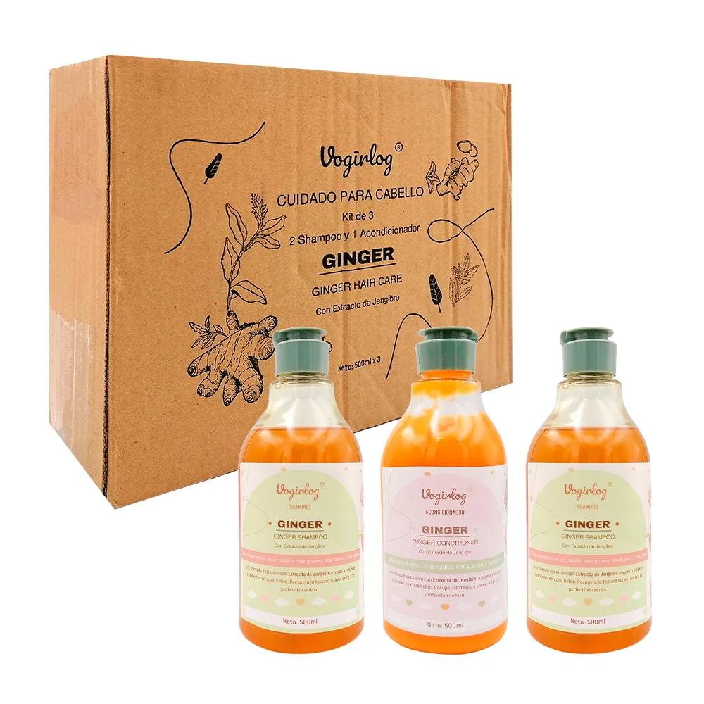 Kit 2 shampoo y acondicionador con extracto de jengibre para el cuida…