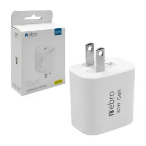 Cubo cargador nebro de carga rapida con entrada usb tipo c, 30w