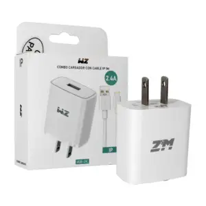 Combo cargador con cable tipo lightning de 1 metro para carga 2.4a, v…