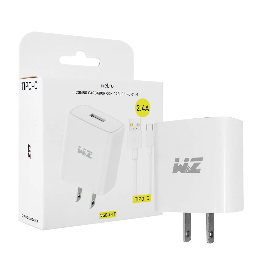 Combo cargador con cable tipo c de 1 metro para carga 2.4a, variedad …