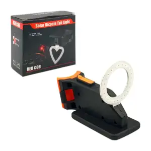 Lámpara led trasera recargable con panel solar y luz roja para bicicl…