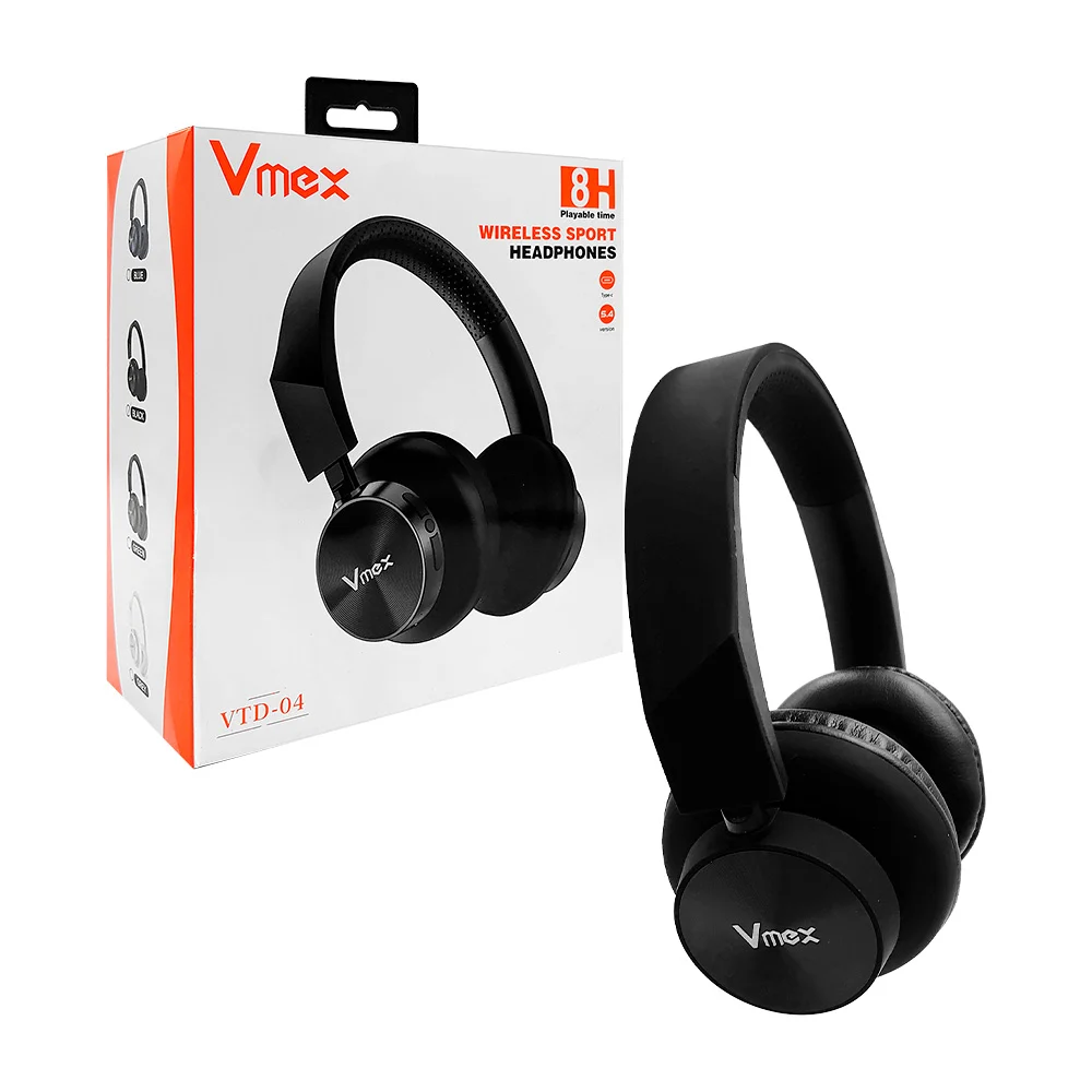 Audífonos diadema inalámbrica vmex con ranura para sd y cable auxilia…