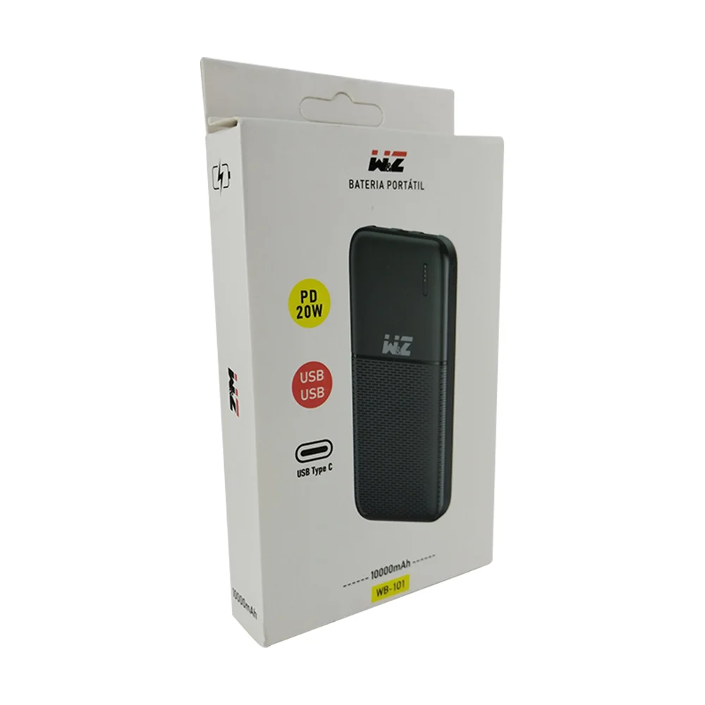 Power bank batería portátil w&z con 2 puertos usb y usb-c + capacidad…
