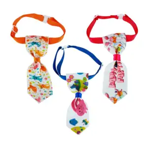 1pza Mini corbata con diseño animado de tela ajustable para mascota d…
