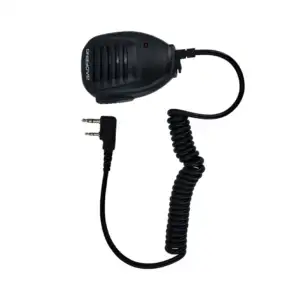 Micrófono para radio bidireccional walkie talkie con cable tipo espir…