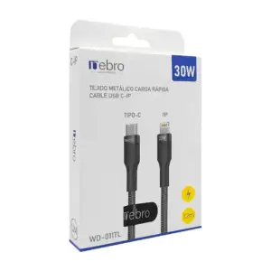 Cable cargador tipo cuerda de 1.2 metros con entrada lightning a tipo…