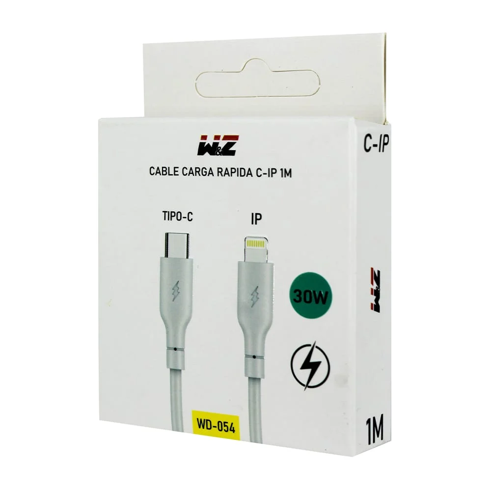 Cable w&z con entrada lightning iphone a tipo c de 1 metro para carga…
