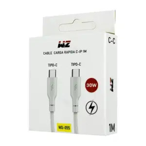 Cable w&z con entrada tipo c a tipo c de 1 metro para carga rápida, 3…