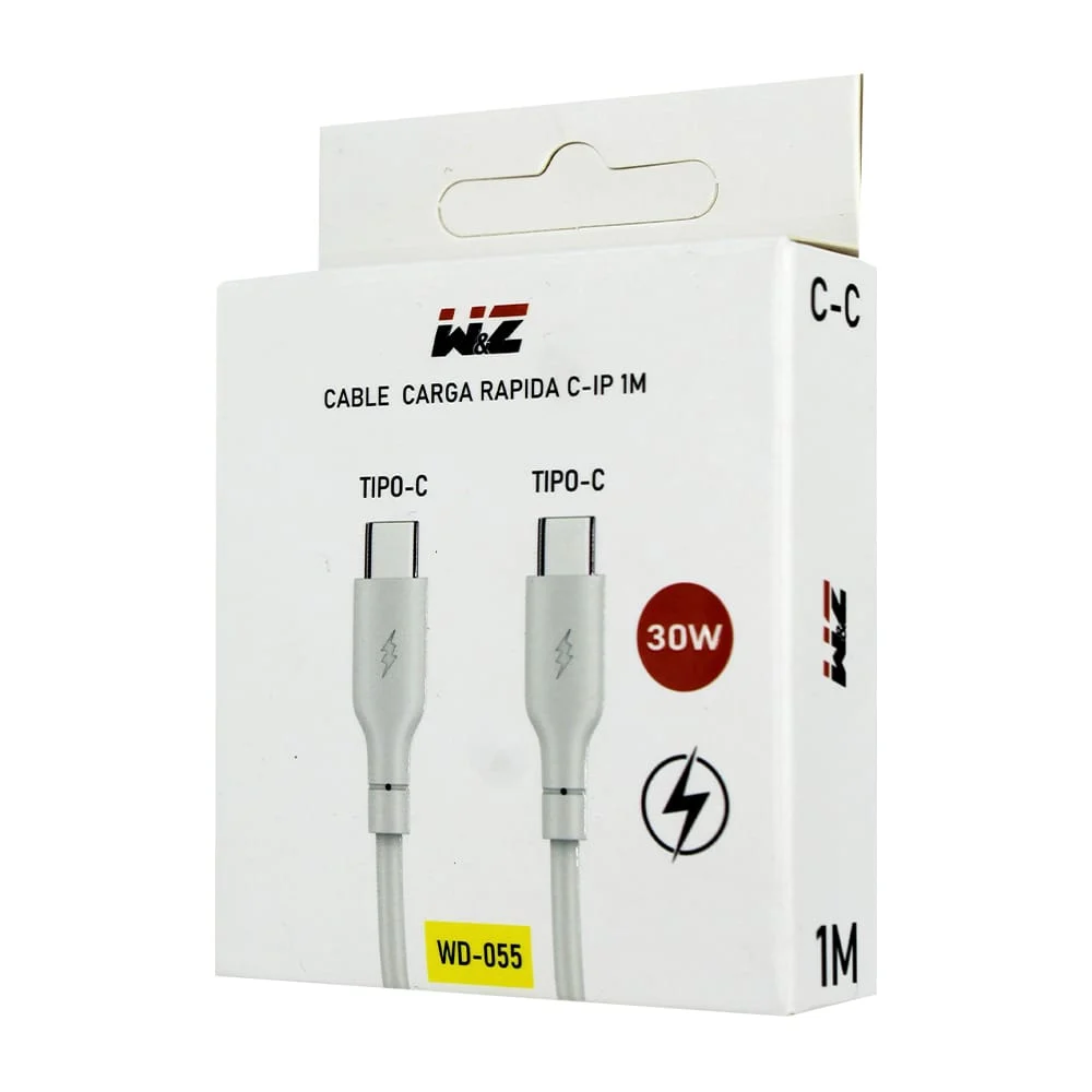 Cable w&z con entrada tipo c a tipo c de 1 metro para carga rápida, 3…