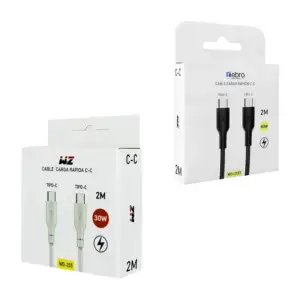 Cable w&z con entrada tipo c a tipo c de 2 metro para carga rápida, 6…
