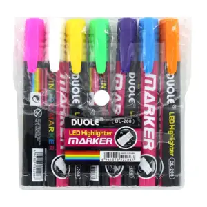 Blíster con 7 marcadores permanentes de colores tipo neón duole / dl-…