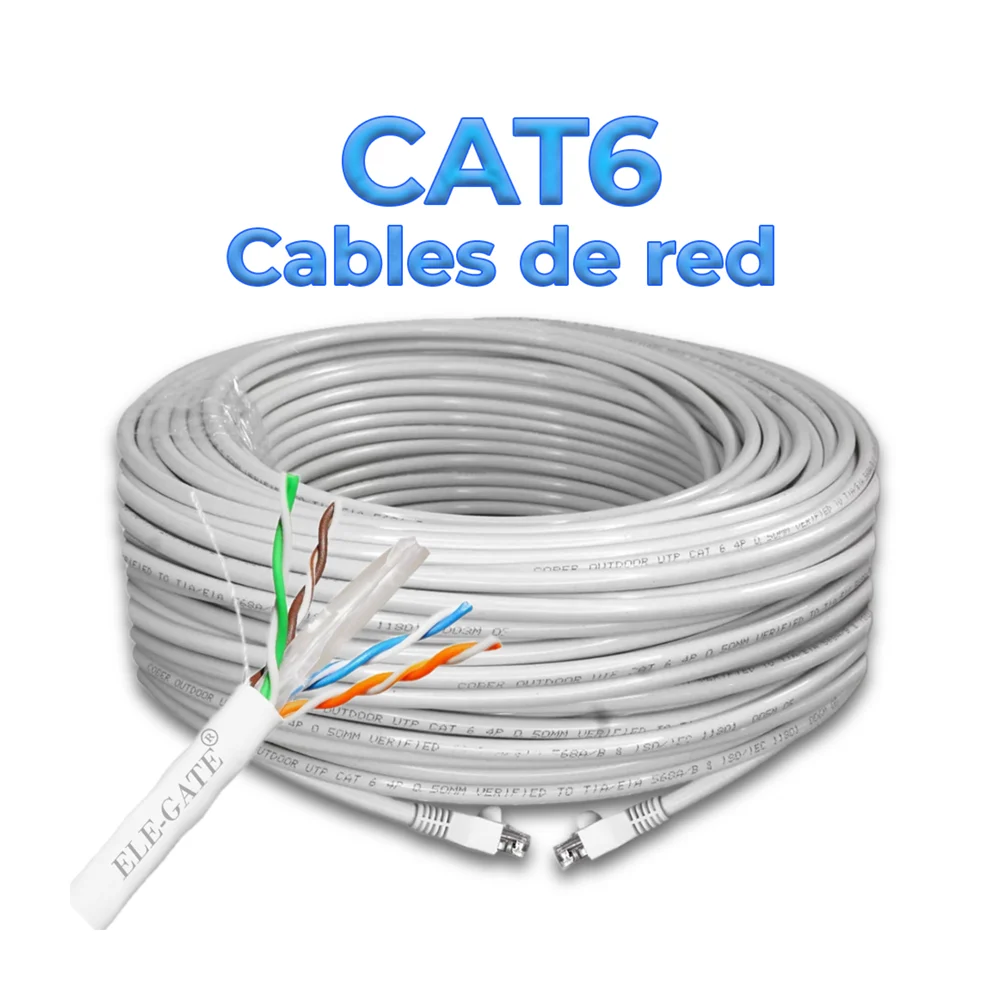 Cable utp poe cat 6 blanco rj-45 cca premium de 100 metros/ wi.183