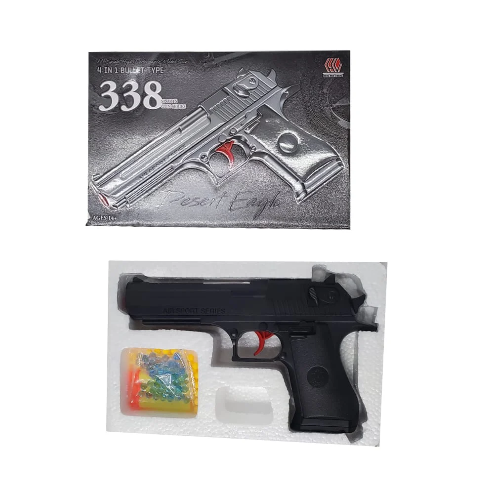 Juguete, pistola 338 lanza dardos, balines y bolitas de hidrogel / desert eagle wj-1671