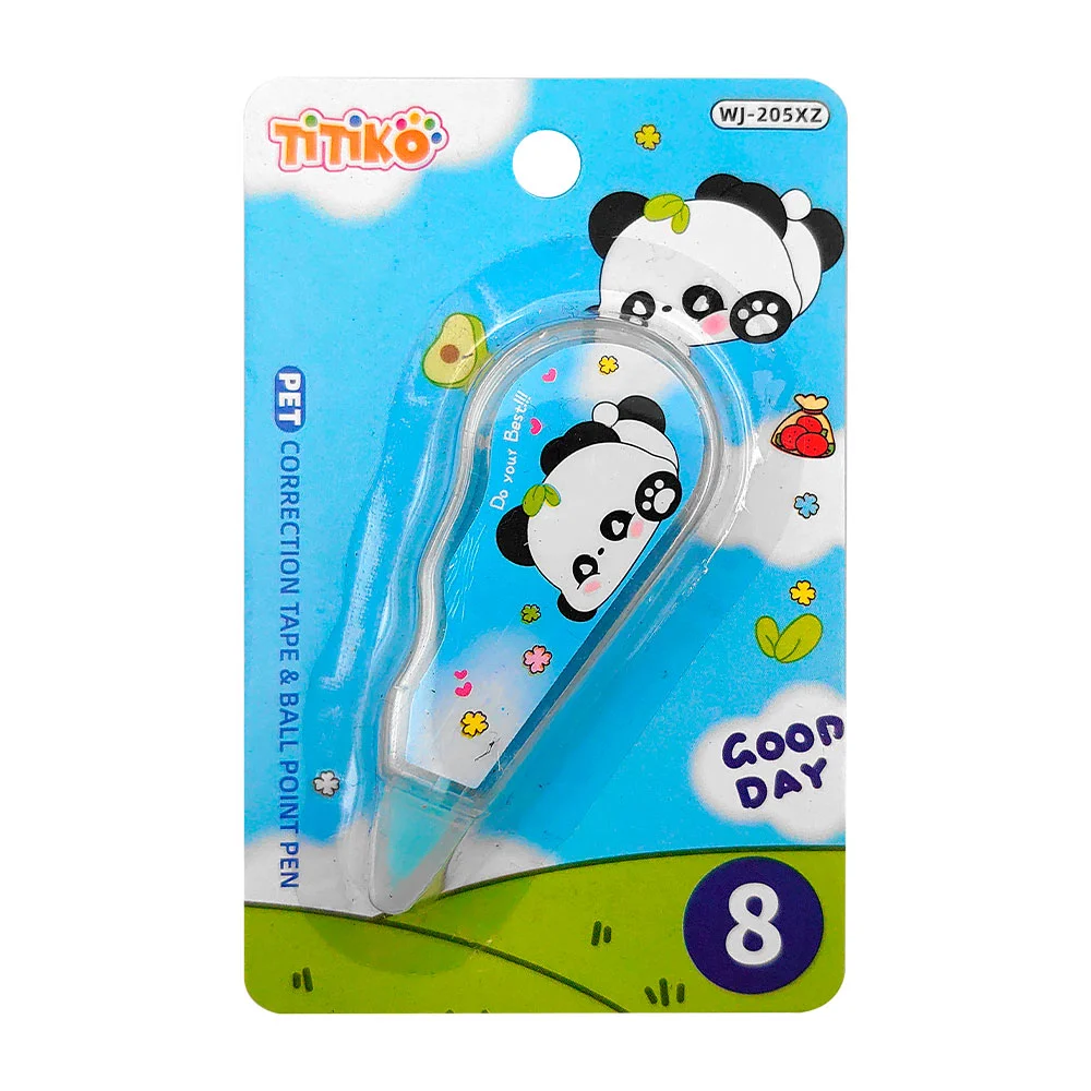 Cinta correctora de plástico pequeño con estampado de panda kawaii / …