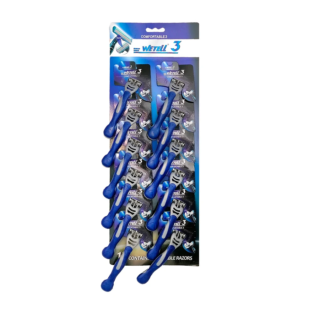 Paquete con 12 rastrillos desechables de triple hoja para caballero /…