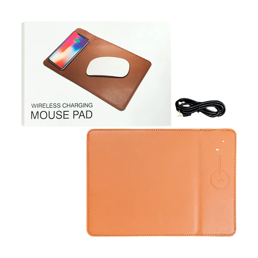 Mouse pad con cargador inalámbrico para celulares, terminado piel, va…