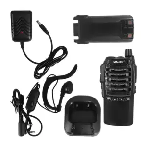 Radio walkie talkie con diseño de ranuras metálicas + base cargador y…