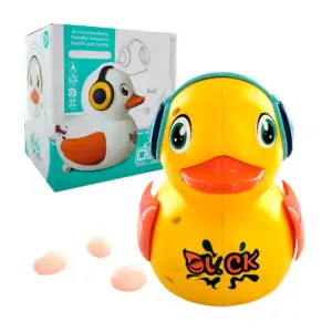 Juguete móvil con rotación en forma de pato con 3 huevos para búsqued…