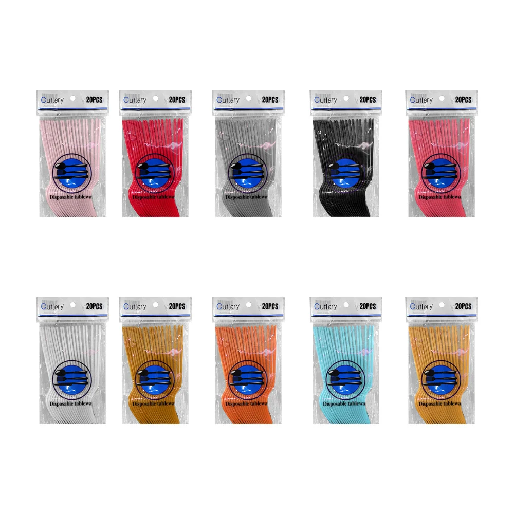 Paquete de 20 tenedores de plástico desechables, variedad de colores …